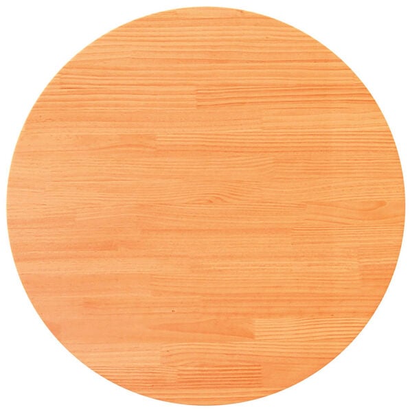 vidaXL Table Top Round Wax Brown Ø80x2.5 cm Solid Wood Pine