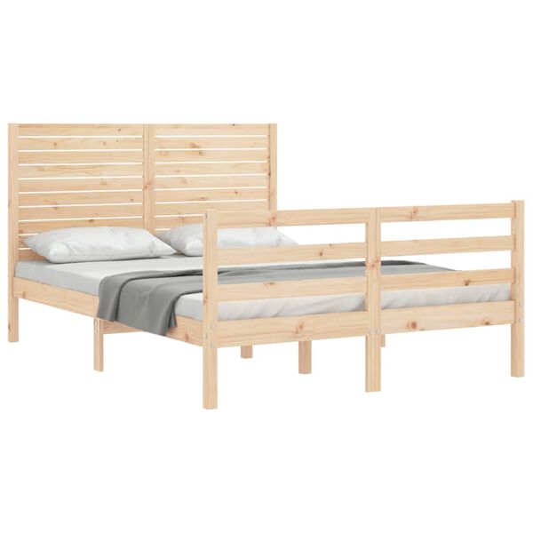 vidaXL Bed Frame without Mattress Double Solid Wood