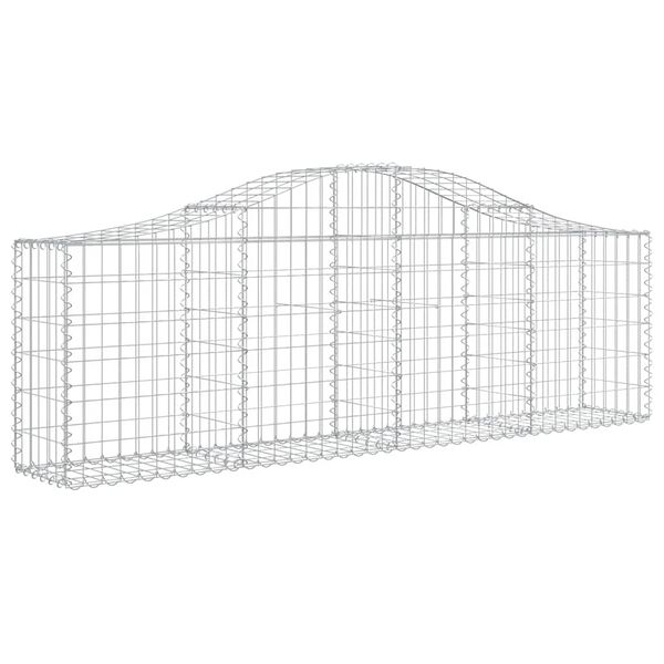 vidaXL Arched Gabion Baskets 3 pcs 200x30x60/80 cm Galvanised Iron