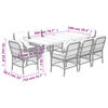 vidaXL 9 Piece Garden Dining Set with Cushions Grey Poly Rattan