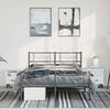vidaXL Metal Bed Frame without Mattress with Footboard Black 135x190cm