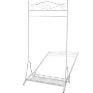 vidaXL Clothing Rack | White | Steel | 90 x 44 x 174 cm | Decorative Inlays