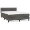 vidaXL Box Spring Bed with Mattress Dark Grey 153x203 cm Queen Size Velvet