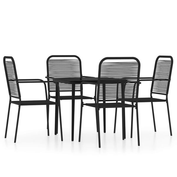 vidaXL 5 Piece Garden Dining Set Black