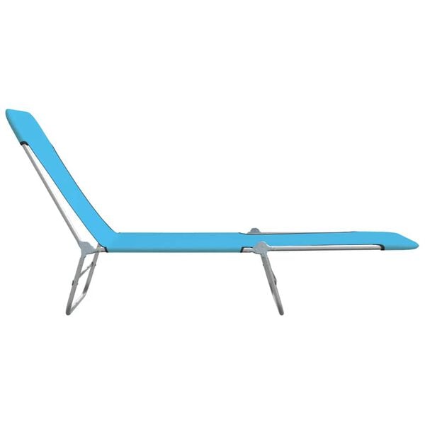 vidaXL Folding Sun Loungers 2 pcs Steel and Fabric Blue