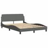 vidaXL Bed Frame without Mattress "Hvar" Dark Grey 137x190 cm Double Fabric