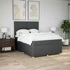 vidaXL Box Spring Bed with Mattress Dark Grey Queen Fabric