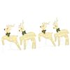 vidaXL LED Reindeers 4 pcs Gold 45 x 19 x 65 cm Fabric