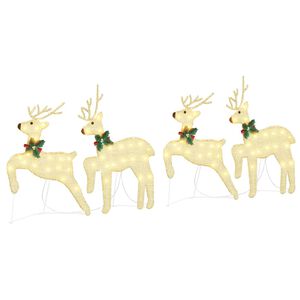 vidaXL LED Reindeers 4 pcs Gold 45 x 19 x 65 cm Fabric