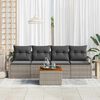 vidaXL Garden Sofa Set with Storage 5 pcs Grey Poly Rattan
