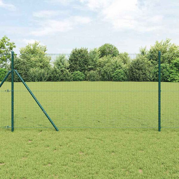 vidaXL Fence Post Green 25 x 1 m (25 x 25 mm mesh) Steel