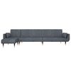 vidaXL L-shaped Sofa Bed Dark Grey 275x140x70 cm Velvet
