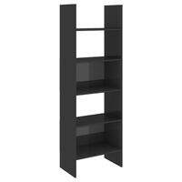 vidaXL Book Cabinet High Gloss Grey 60x35x180 cm Engineered Wood