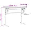 vidaXL Craft Desk White&Grey 110x53x(58-87) cm Engineered Wood&Steel