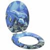 vidaXL WC Toilet Seats 2 pcs with Soft Close Lids MDF Dolphins Design