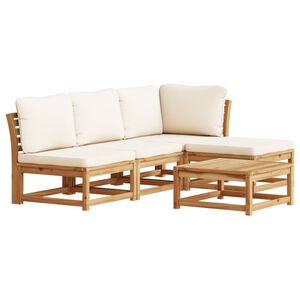vidaXL 5 Piece Garden Lounge Set with Cushions Solid Wood Acacia