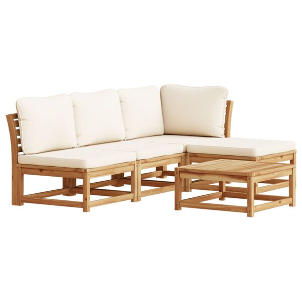 vidaXL 5 Piece Garden Lounge Set with Cushions Solid Wood Acacia