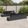 vidaXL Garden Sofa Set with Cushion 9 pcs Black Poly Rattan