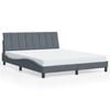 vidaXL Bed Frame with LED without Mattress "Hanko" Dark Grey 152x203 cm Queen Velvet