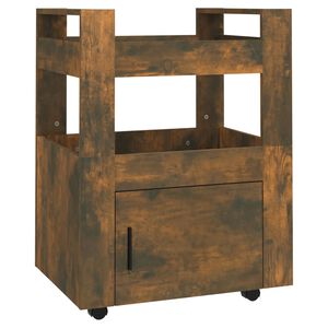 vidaXL Kitchen Trolley Smoked Oak 60x45x80 cm Engineered Wood