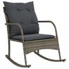 vidaXL Garden Rocking Chair with Cushions Grey Poly Rattan