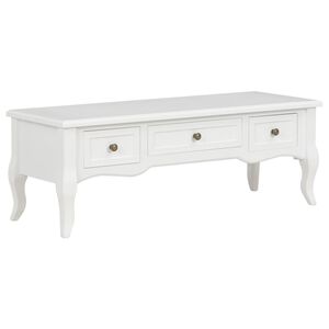 vidaXL TV Cabinet | White | MDF and Solid Pinewood | 100x35x35 cm | TV Cabinet