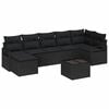 vidaXL Sofa Set 8 pcs Black Poly Rattan