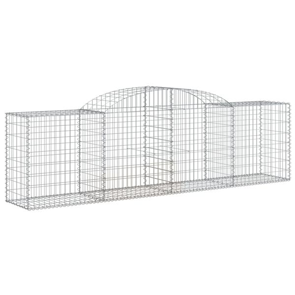 vidaXL Arched Gabion Baskets 9 pcs 300x50x80/100 cm Galvanised Iron