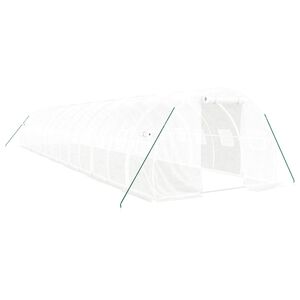 vidaXL Greenhouse with Steel Frame White 42 m&sup2; 14x3x2 m