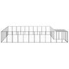 vidaXL Dog Kennel Black 19.36 m² Steel