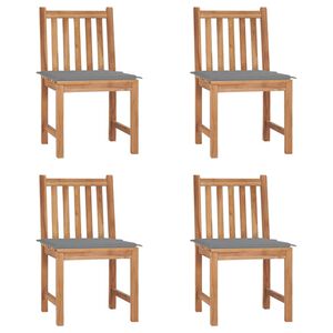 vidaXL Garden Chairs 4 pcs with Cushions Solid Teak Wood