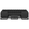 vidaXL 7 Piece Garden Lounge Set with Cushions Black Solid Wood Pine