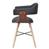 vidaXL Dining Chairs 4 pcs Dark Grey Bent Wood and Fabric