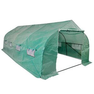 vidaXL Portable Polytunnel Greenhouse Steel Frame Walk-in 18 m²