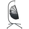 vidaXL Hanging Egg Chair with Stand Anthracite Rattan and Steel