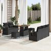 vidaXL Garden Sofa Set with Cushion 10 pcs Black Poly Rattan