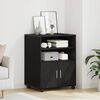 vidaXL Cabinet with Shelf with Wheel Black Oak 60 x 48 x 74.5 cm