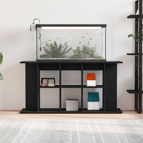 vidaXL Aquarium Stand Black Oak 120x40x60 cm Engineered Wood