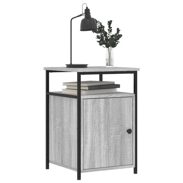 vidaXL Bedside Cabinet Grey Sonoma 40x42x60 cm Engineered Wood