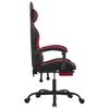 vidaXL Swivel Gaming Chair with Footrest Black&Wine Red Faux Leather