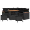 vidaXL Garden Sofa Set 8 pcs 5-Seater Black Poly rattan