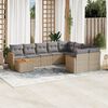 vidaXL 10 Piece Garden Sofa Set with Cushions Mix Beige Poly Rattan