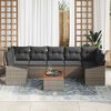 vidaXL Garden Sofa Set with Storage 8 pcs Grey Poly Rattan