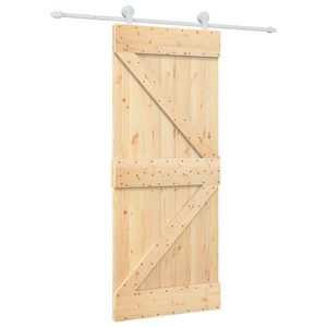 vidaXL Sliding Door 85 x 210 cm Solid Pine Wood (Untreated)