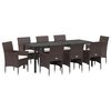 vidaXL Garden Dining Set 9 pcs Brown Poly Rattan