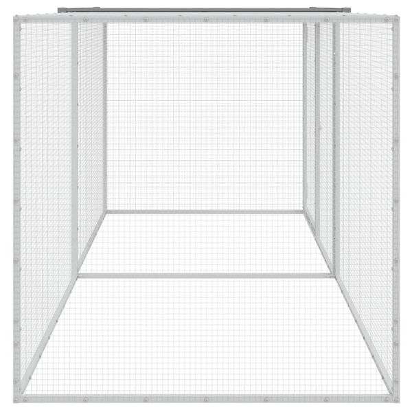 vidaXL Chicken Cage with Roof Light Grey 203x98x90 cm Galvanised Steel