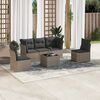 vidaXL 6 Piece Garden Sofa Set with Cushions Grey Poly Rattan