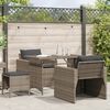 vidaXL 4 Piece Garden Sofa Set with Cushions Grey Poly Rattan