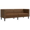 vidaXL 3 Piece Chesterfield Sofa Set Brown Faux Suede Leather
