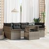 vidaXL Garden Sofa Set with Cushion 7 pcs Grey Poly Rattan